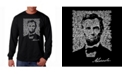 LA Pop Art Men's Word Art Long Sleeve T-Shirt- Abraham Lincoln